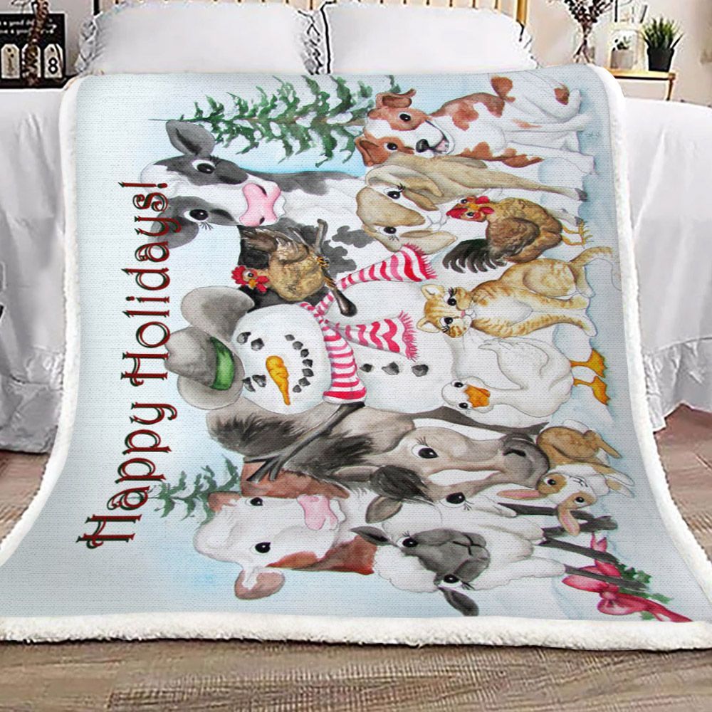 Snowman Sherpa Fleece Blanket