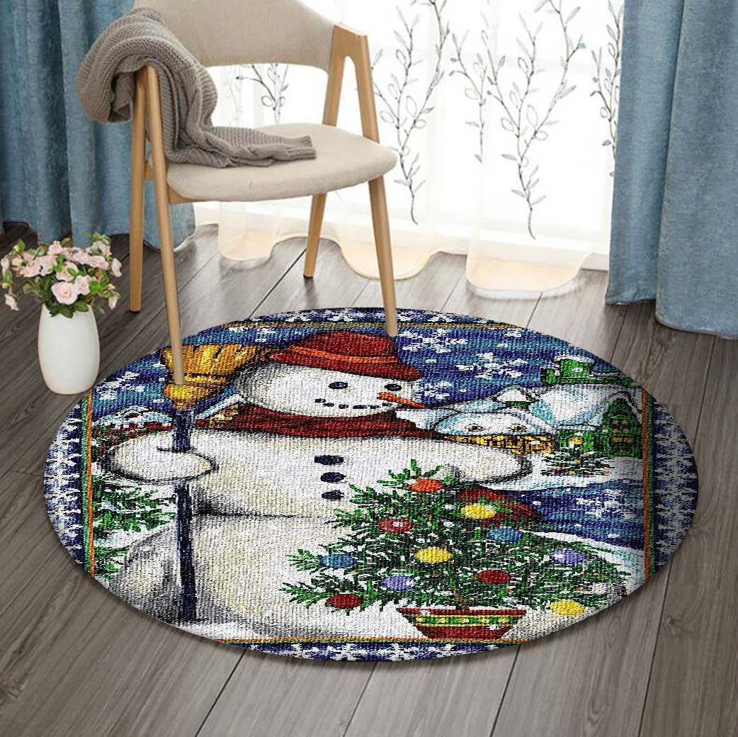 Snowman Round Carpet
