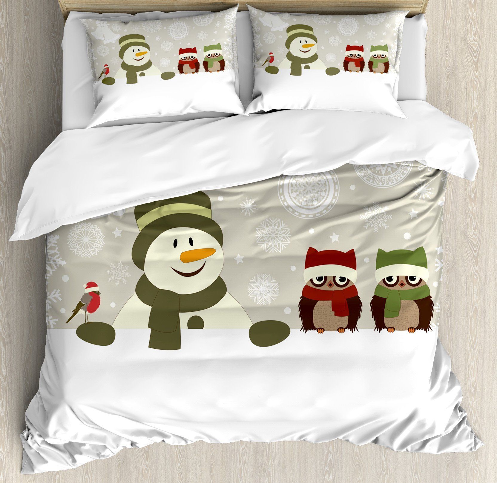 Snowman Owls Bedding Set