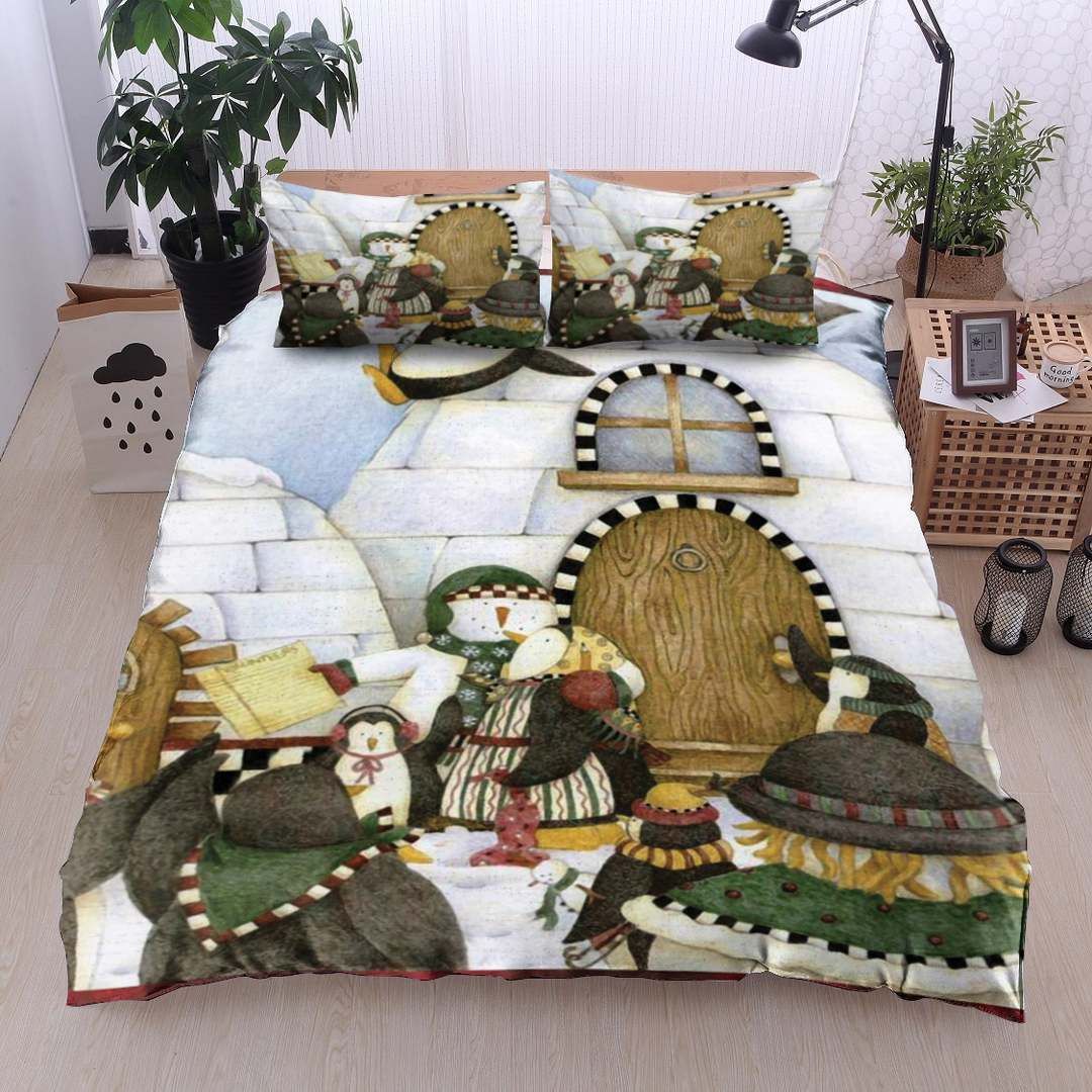 Snowman Penguin Ice House Bedding Set