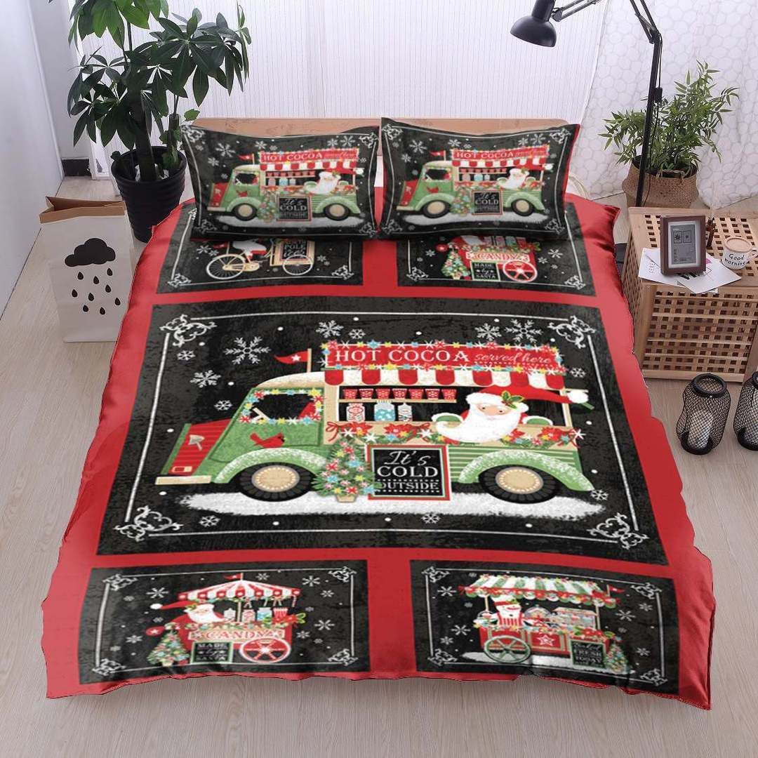 Snowman Santa Car Christmas Bedding Set
