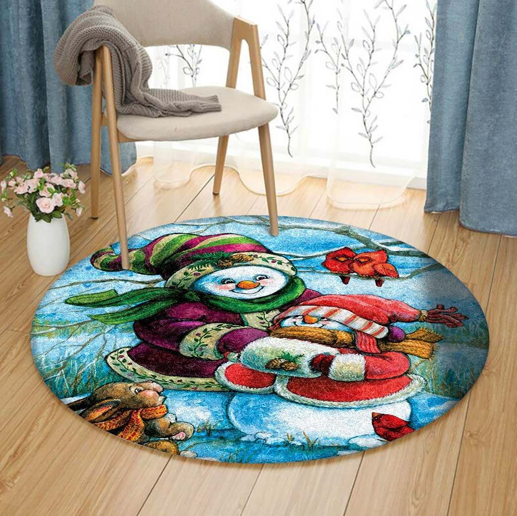 Snowman Round Carpet