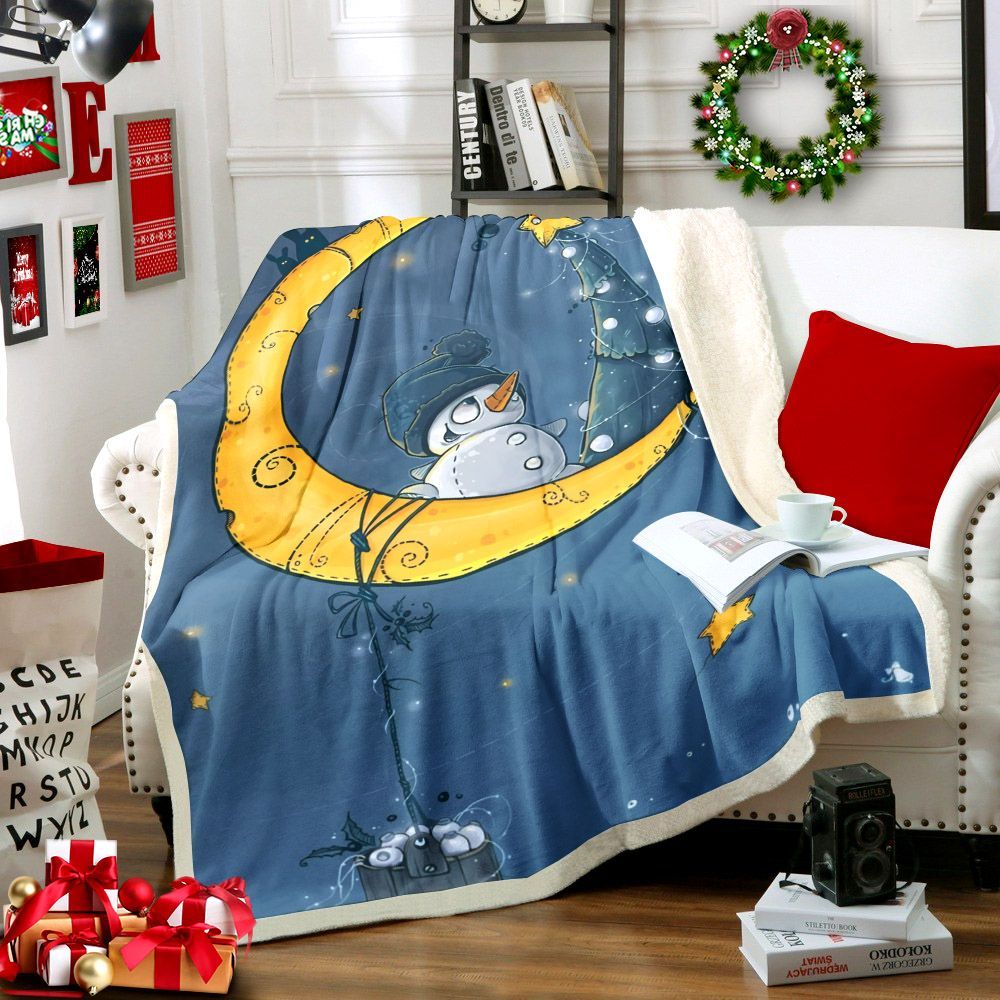 Snowman Sherpa Fleece Blanket