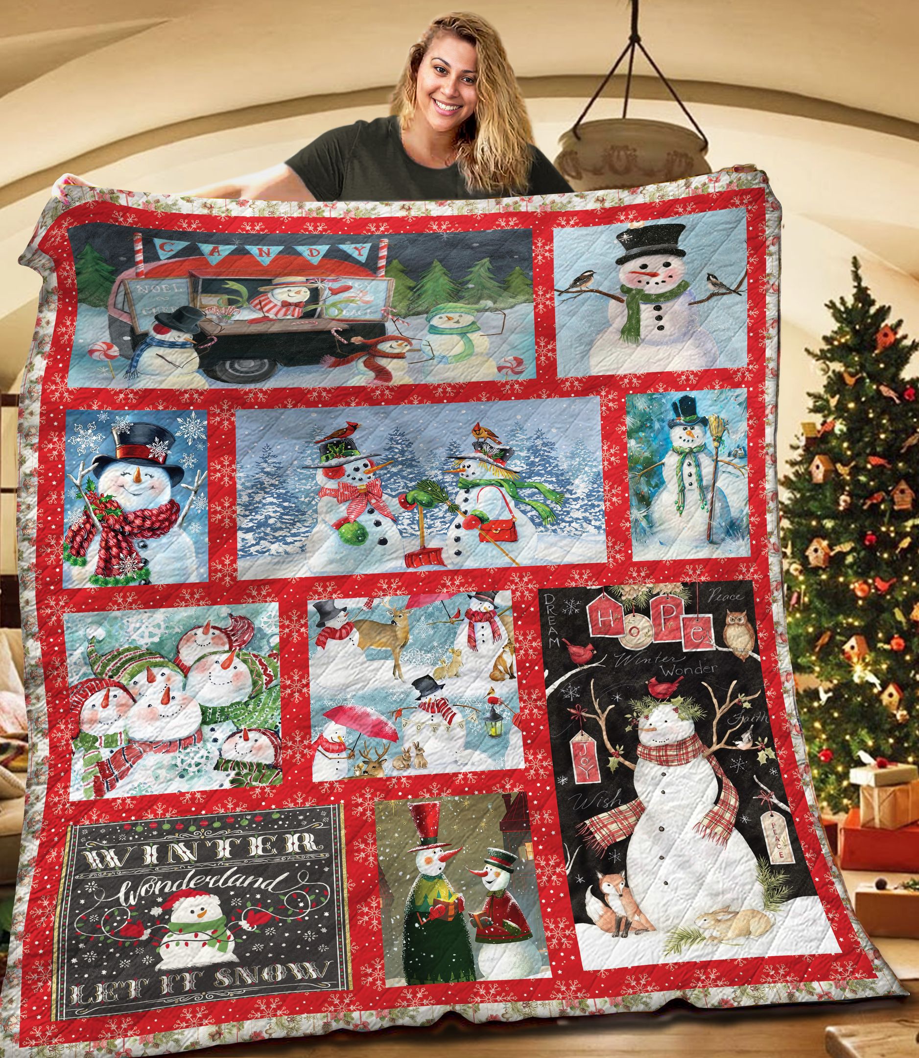 Snowman TNT191107NH Quilt Blanket
