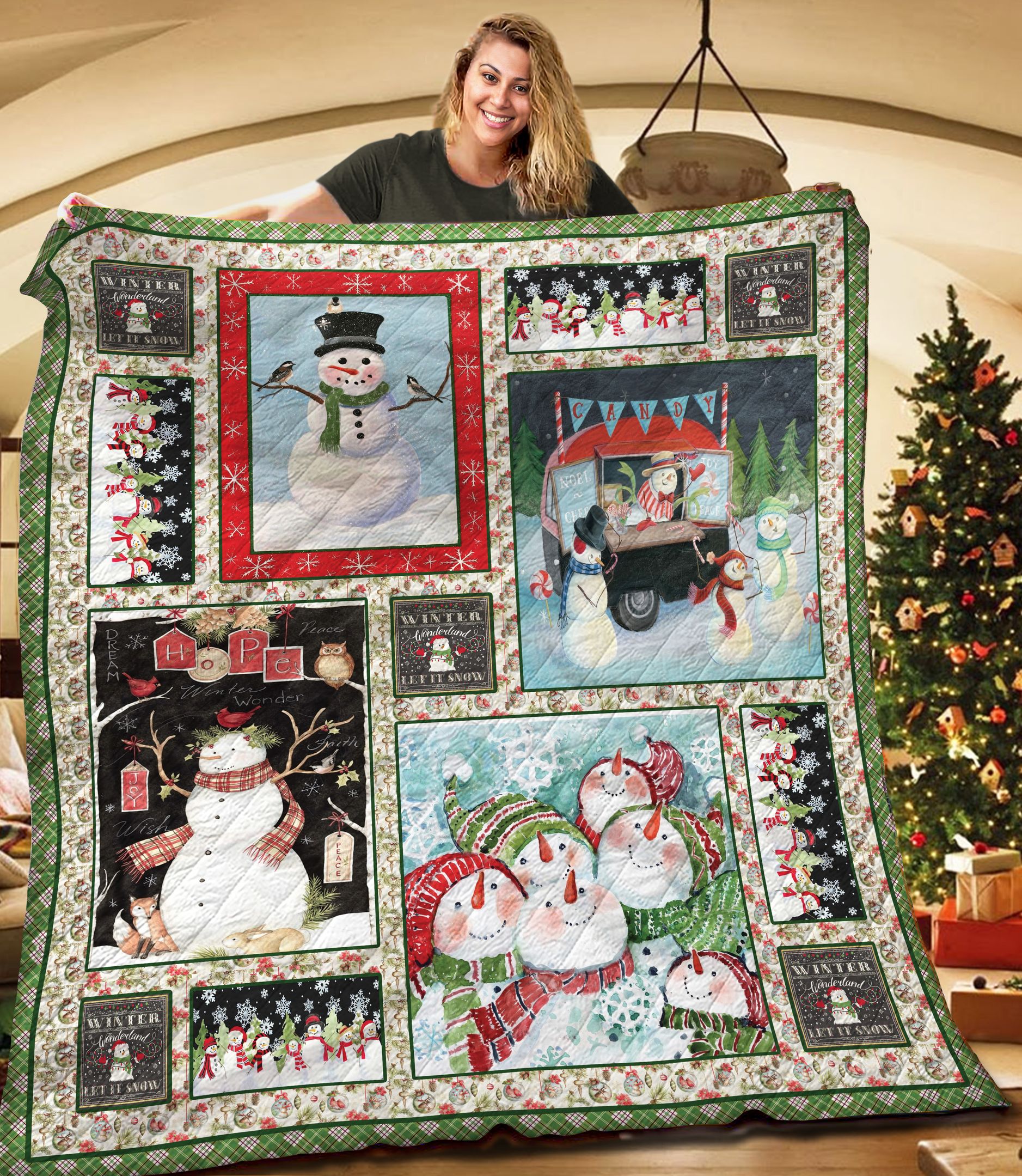 Snowman TNT191110NH Quilt Blanket
