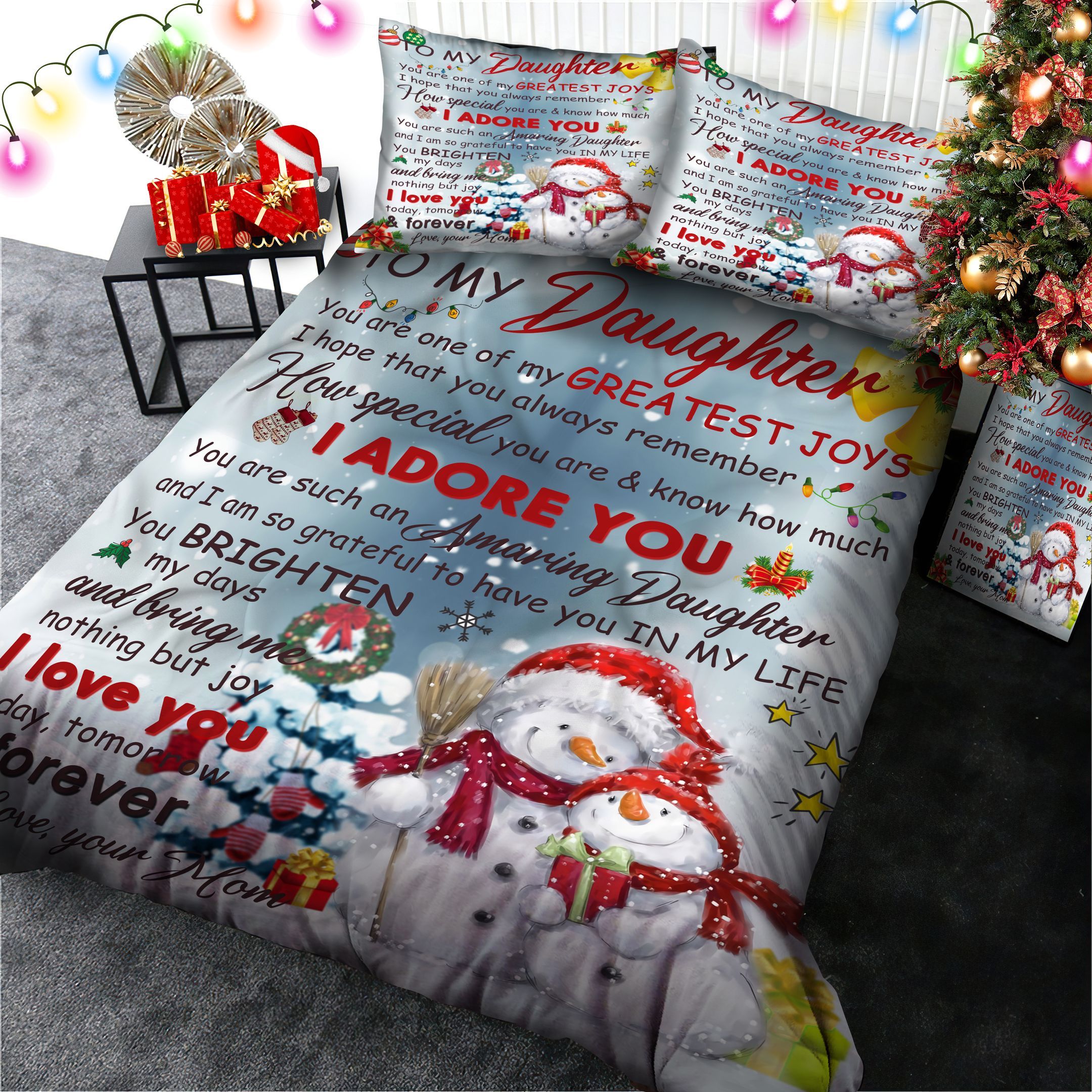 Snowman To My Daughter Bedding Set