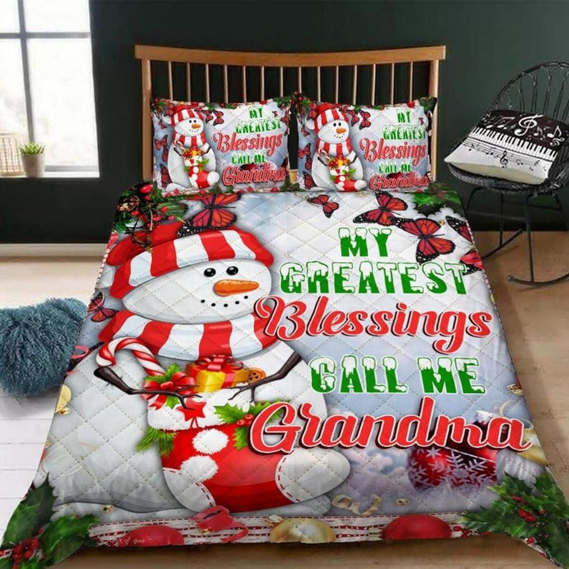 Snowman To My Grandaughter Bedding Set