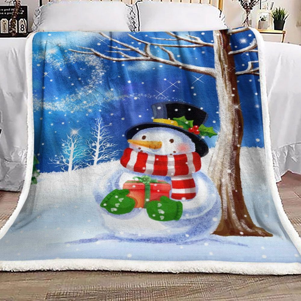 Snowman Town Sherpa Fleece Blanket