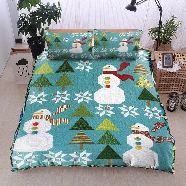 Snowman Tree Snowflake Bedding Set