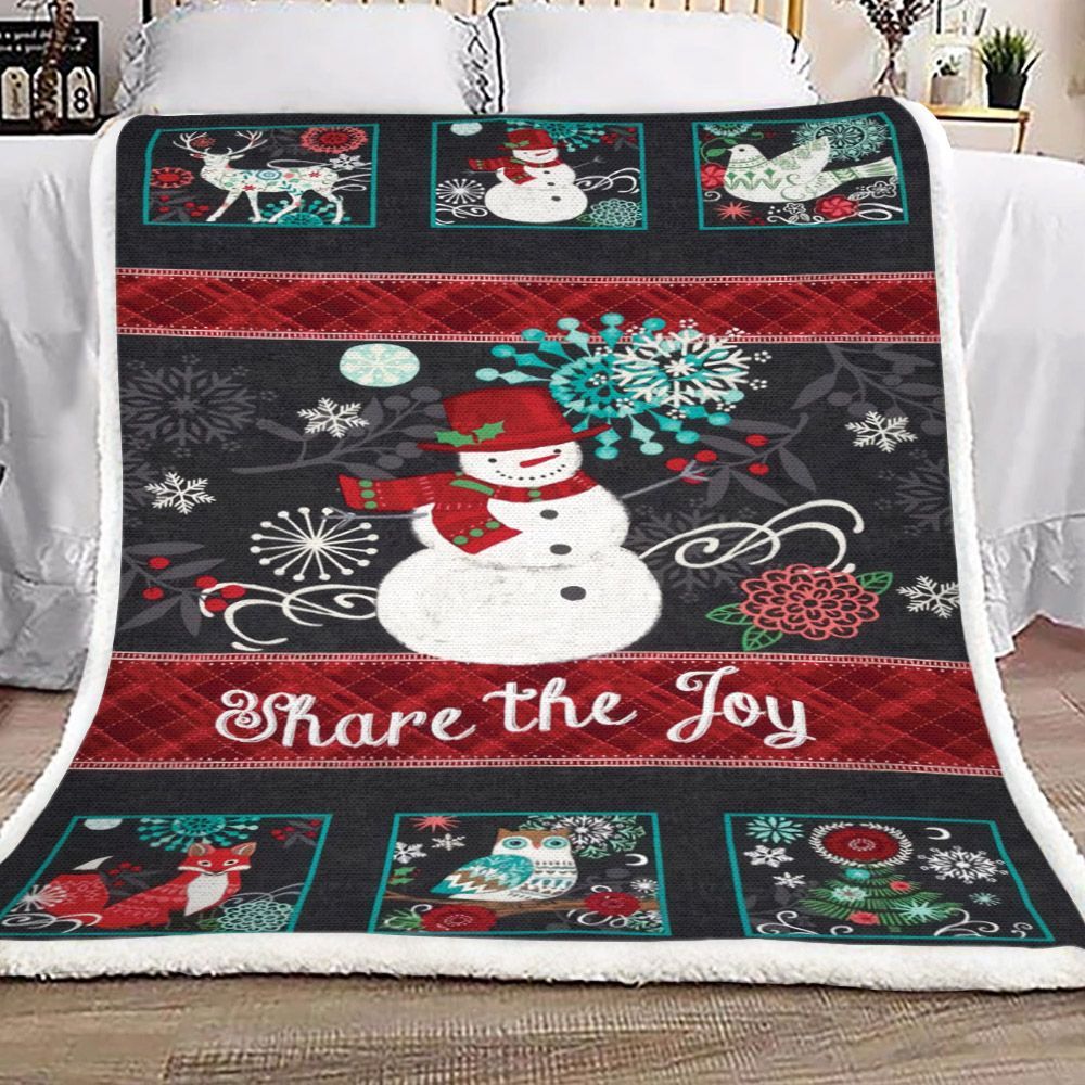 Snowman Sherpa Fleece Blanket