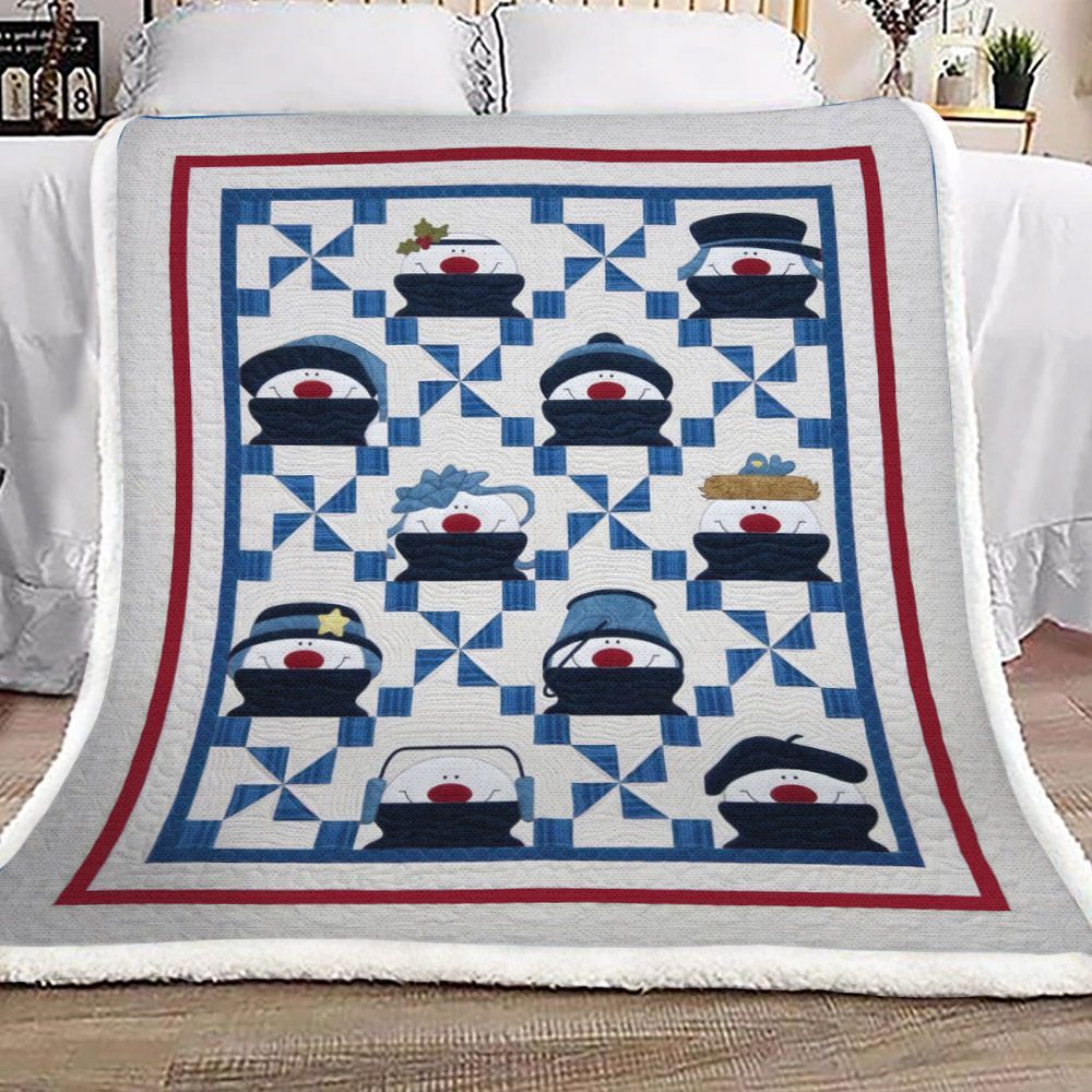 Snowman Sherpa Fleece Blanket