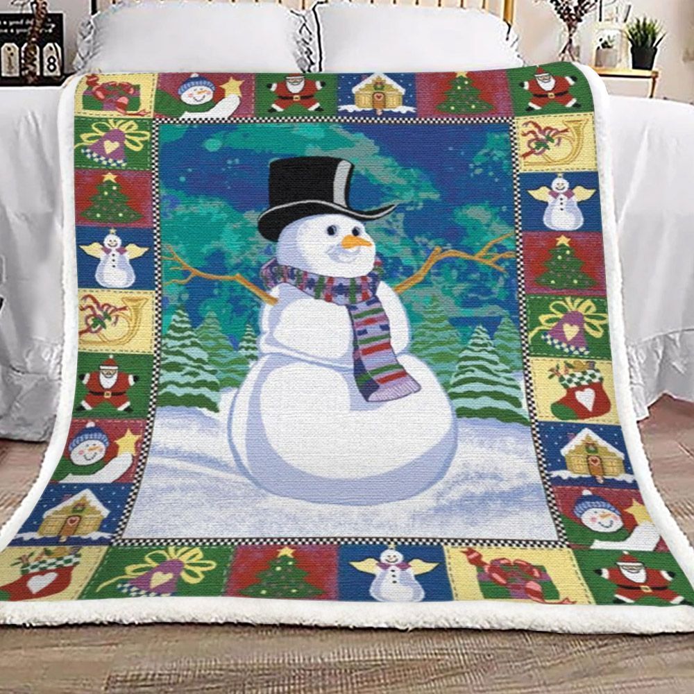 Snowmans Sherpa Fleece Blanket