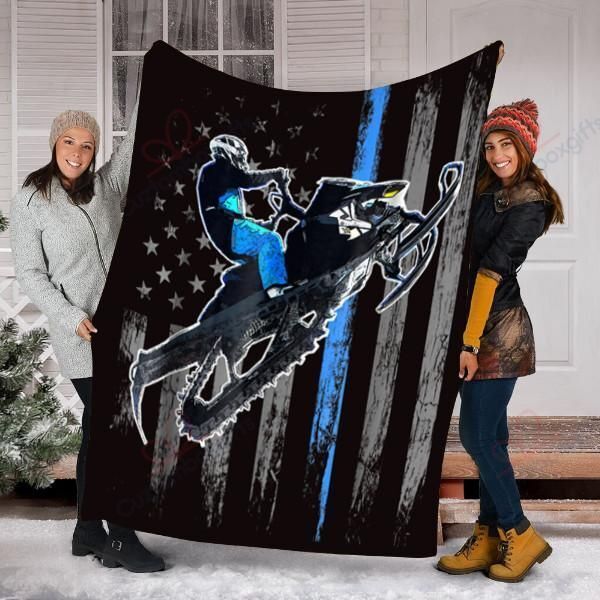 Snowmobile Sherpa Fleece Blanket
