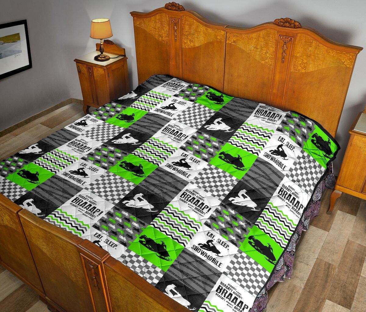 SNOWMOBILE MK KAWI GREEN QUILT DHC281111219DD