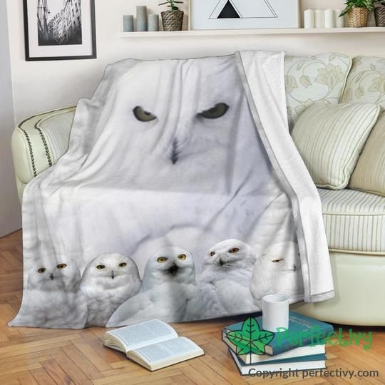 Snowy Owl Sherpa Fleece Blanket