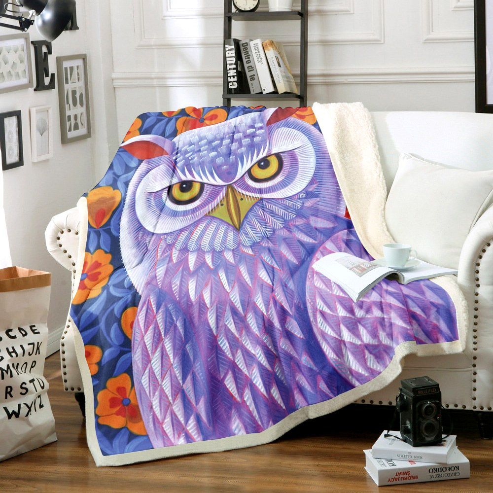 Snowy Owl Sherpa Fleece Blanket