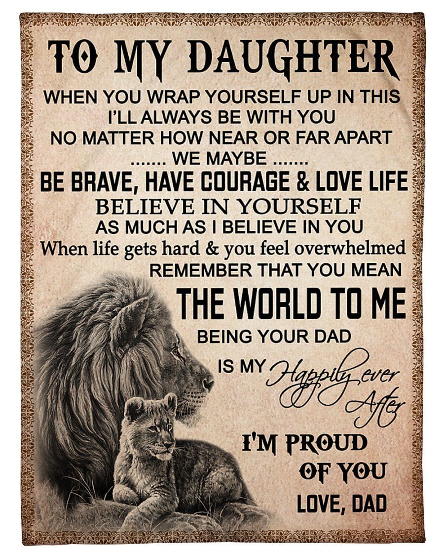 So Proud Of You Lion Fleece Blanket To Daughter Fleece Blanket