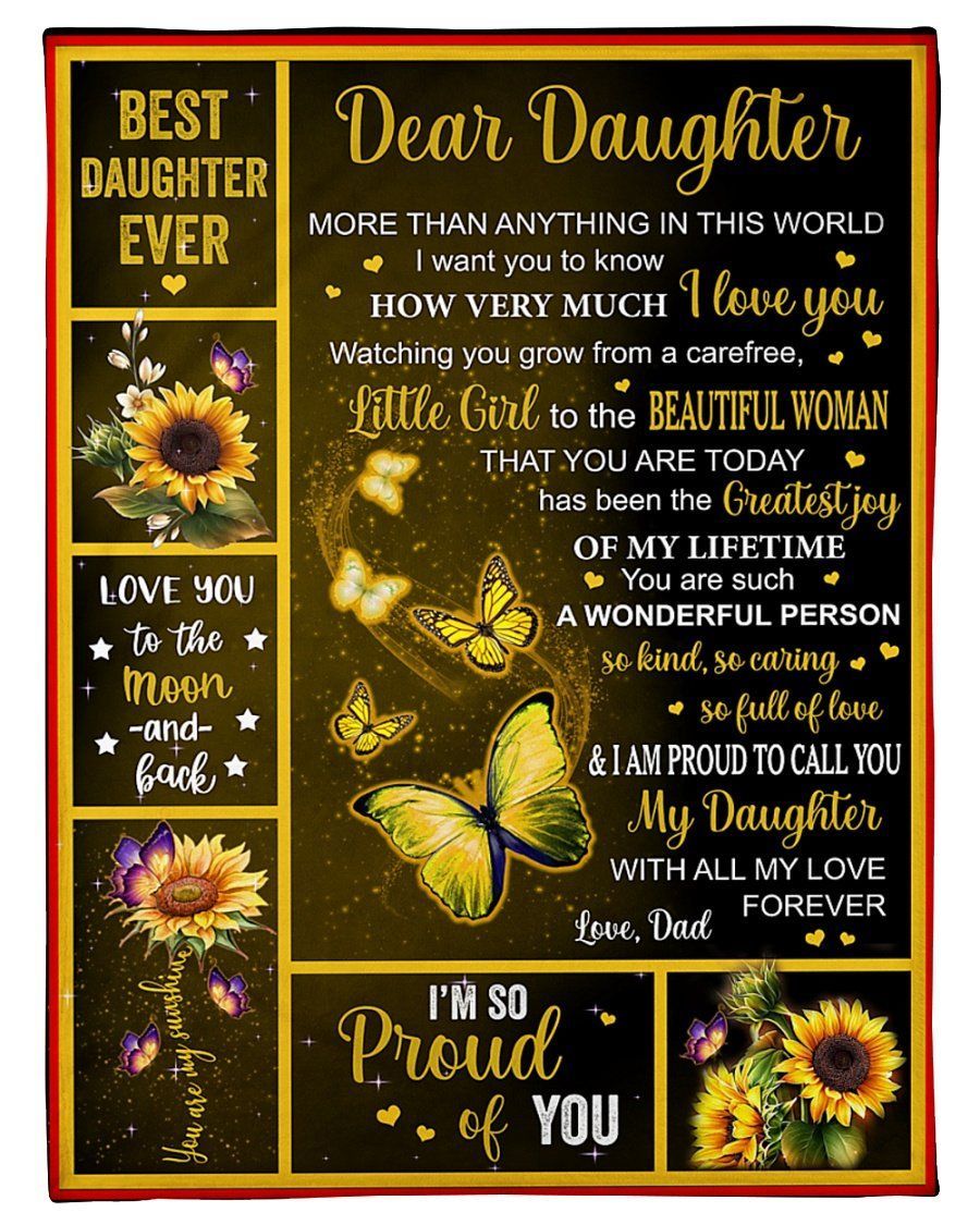 So Proud Of You Sunflower Fleece Blanket To Daughter Fleece Blanket