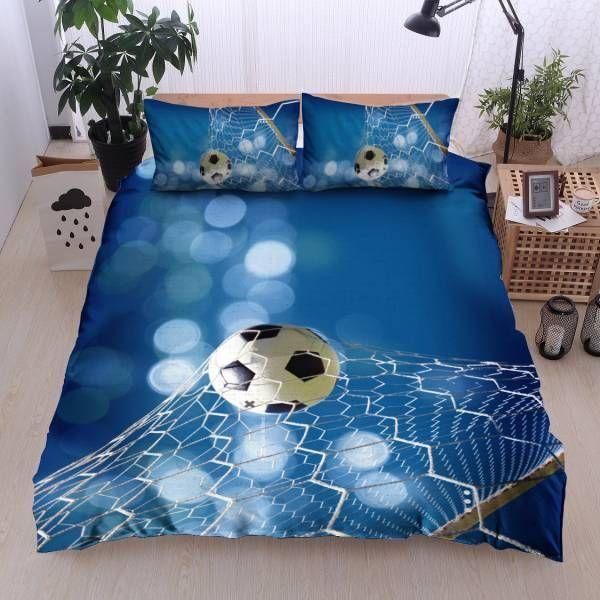 Soccer Ball On Goal Bokeh  Bedding Set