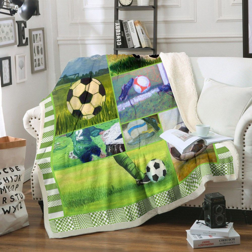 Soccer Sherpa Fleece Blanket