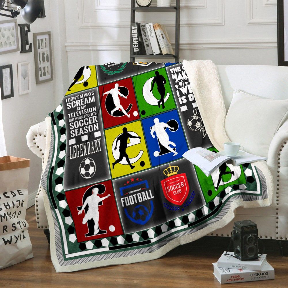Soccer Sherpa Fleece Blanket