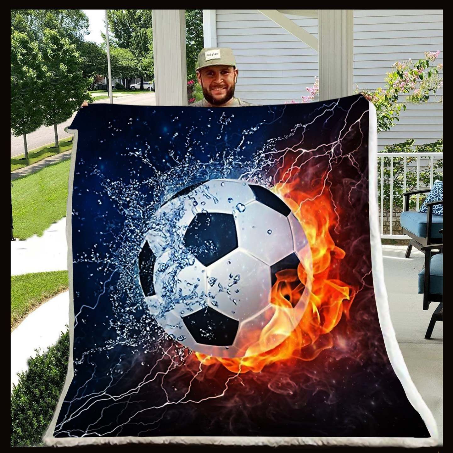 Soccer Sherpa Fleece Blanket