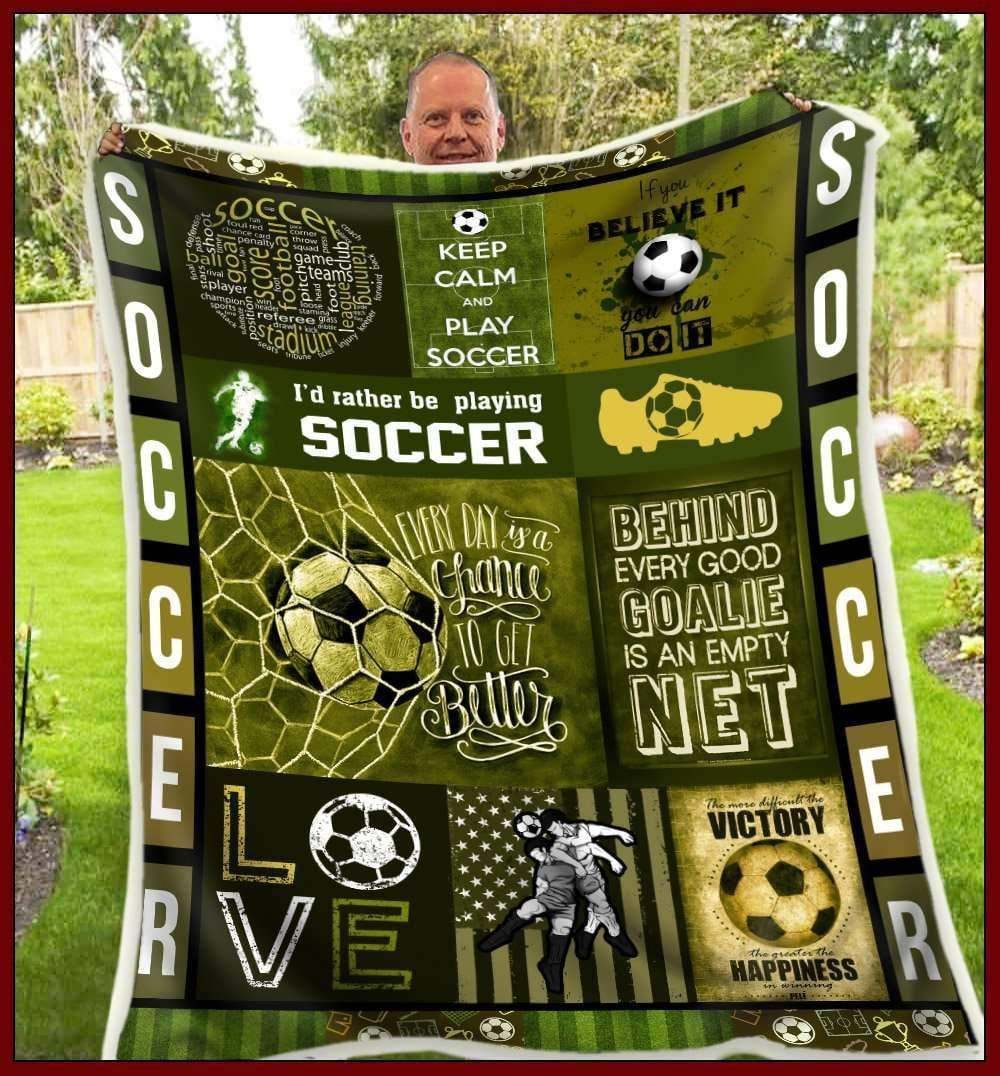 Soccer Sherpa Fleece Blanket
