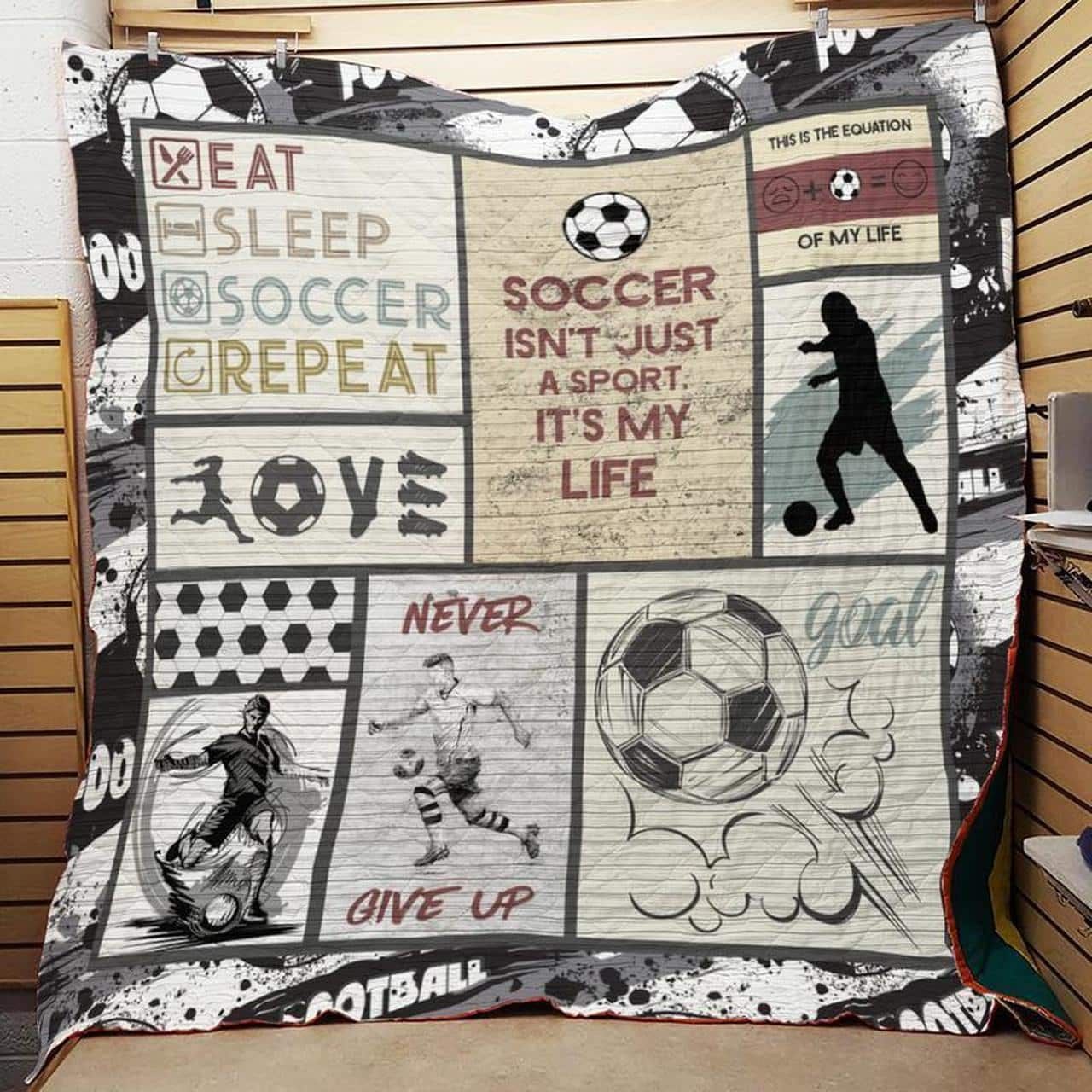 Soccer Clever Speed And Brave Quilt Blanket Dhc04011605Dd