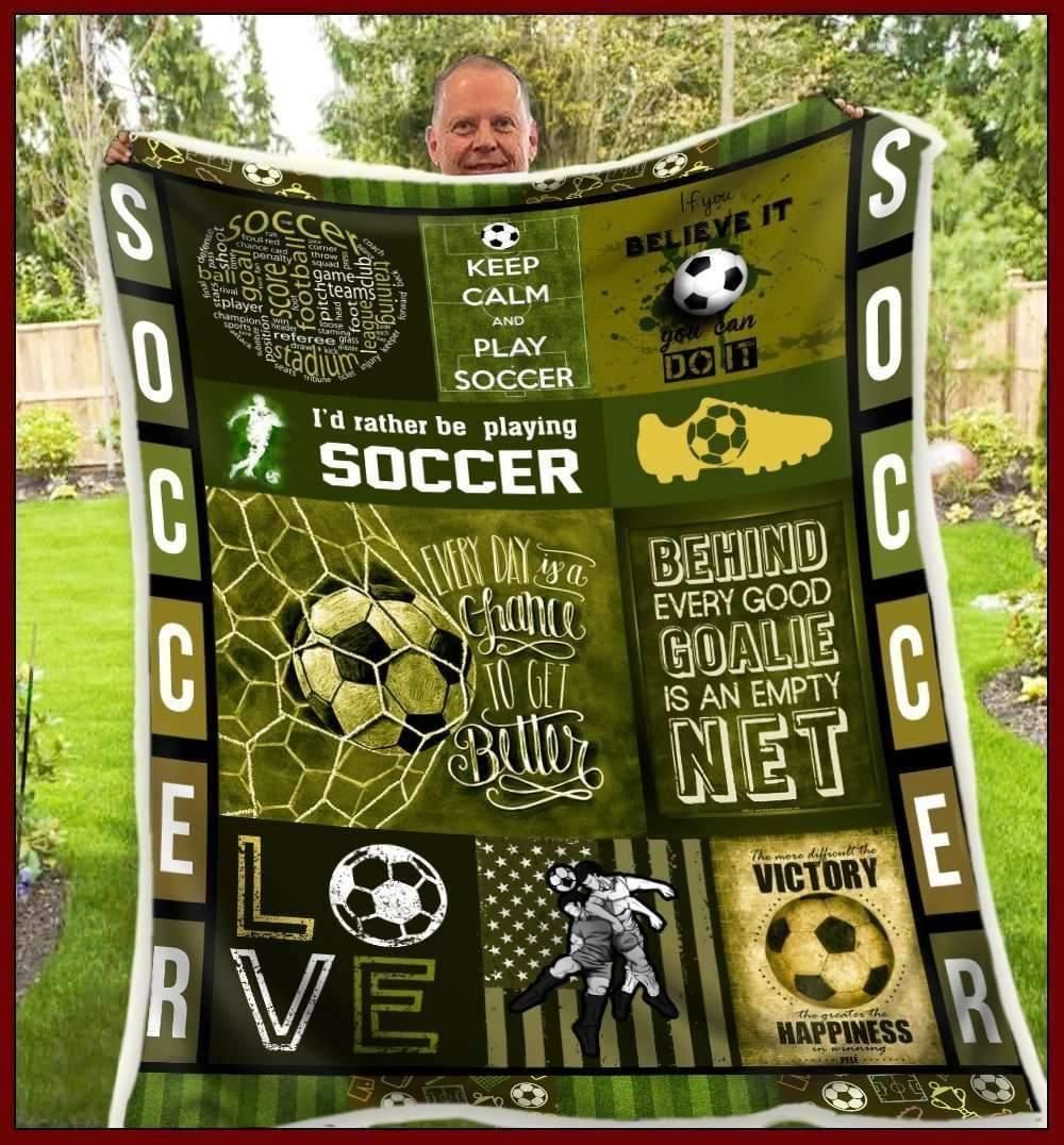 Soccer Sherpa Fleece Blanket