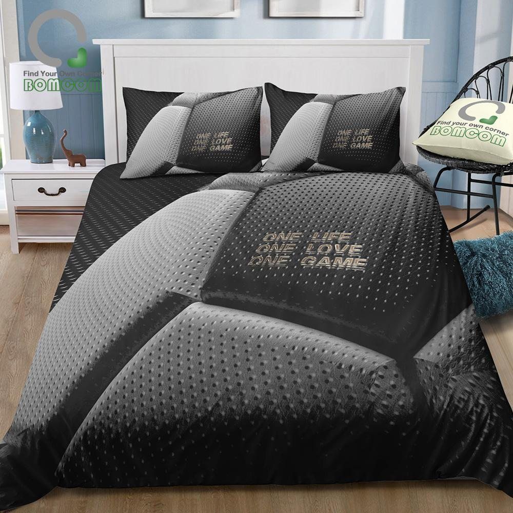Soccer Sheets Spread Comforter Duet Cover Bedding Set
