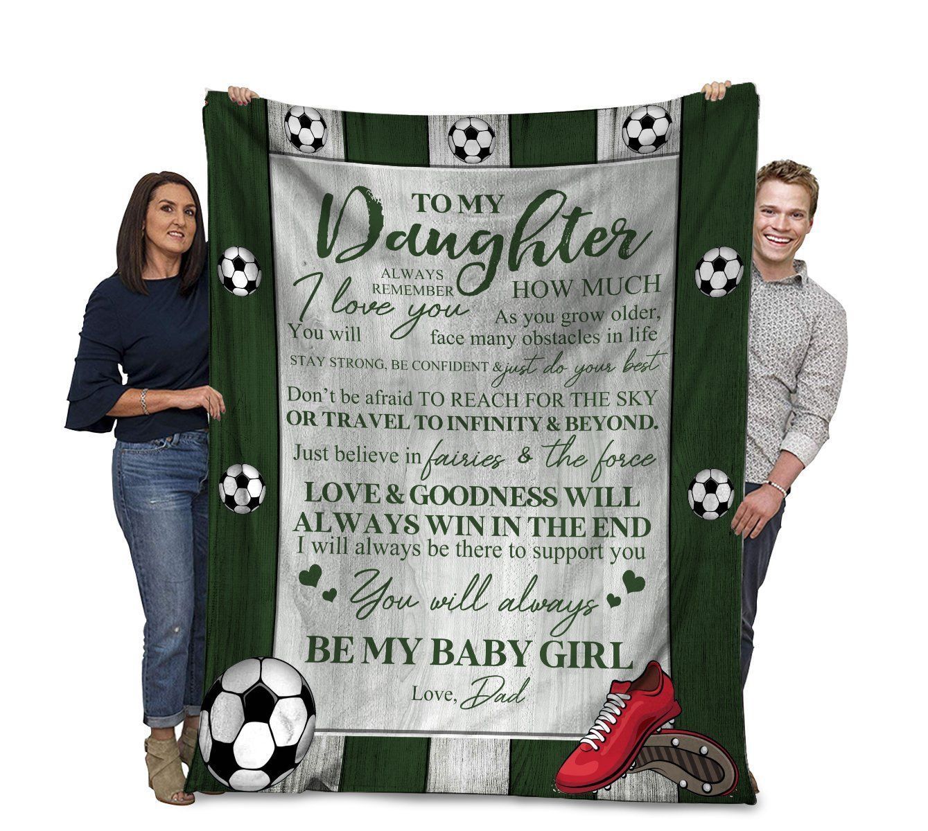 Soccer Dad To My Daughter Always Remember How Much I Love You Fleece Blanket