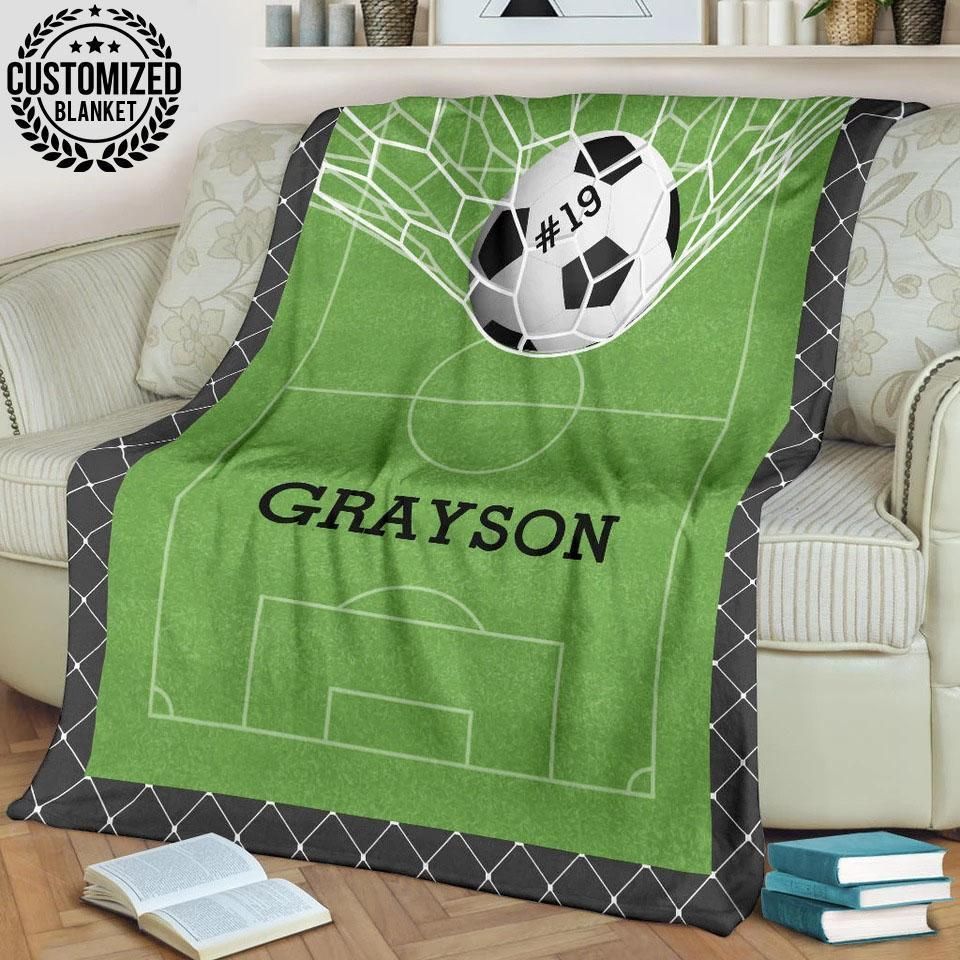 Soccer Field Sherpa Fleece Blanket