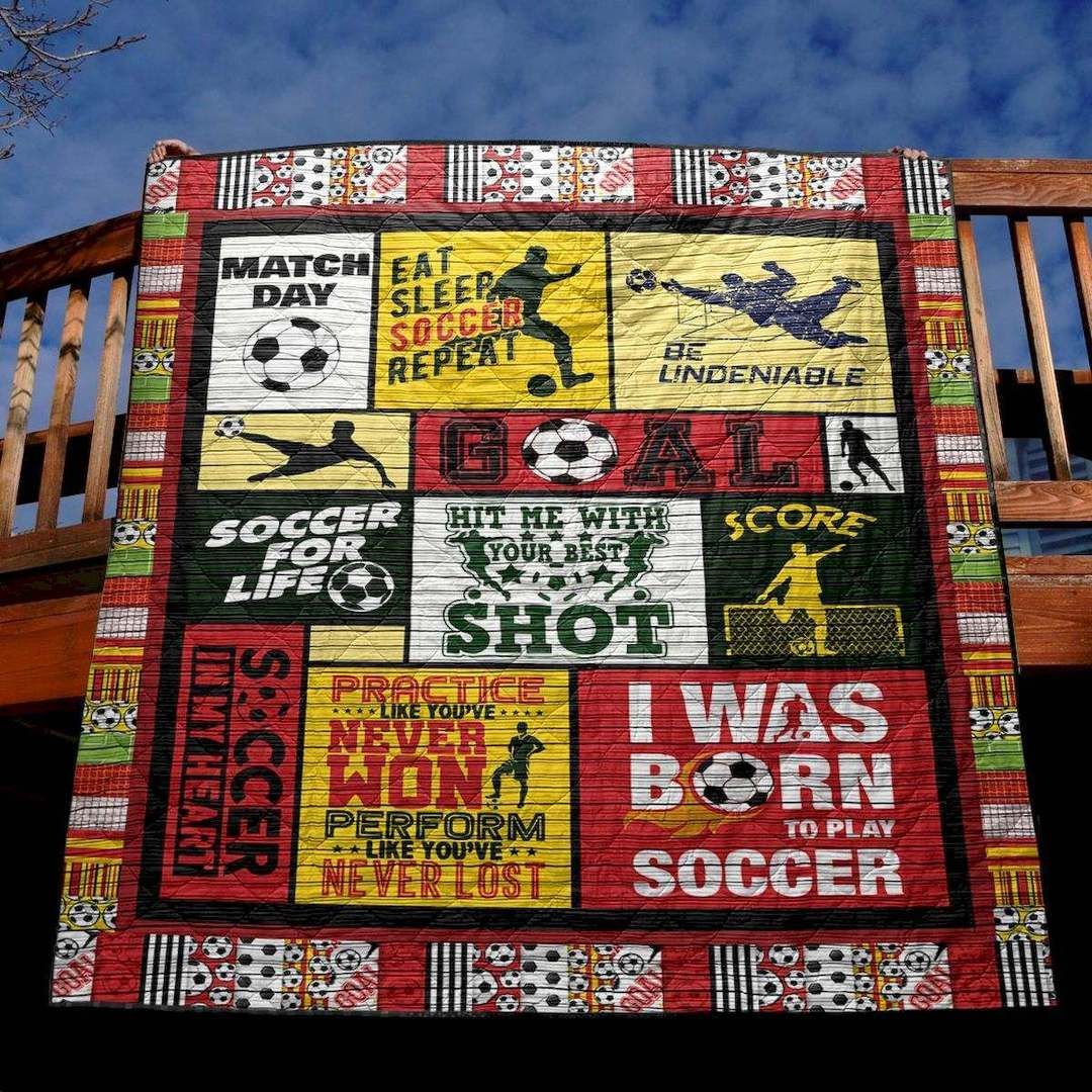 Soccer For Life Red CLD1706112 Quilt Blanket