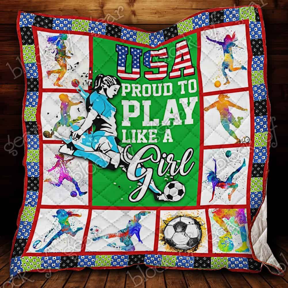 Soccer Girl CL19100782MDQ Quilt Blanket