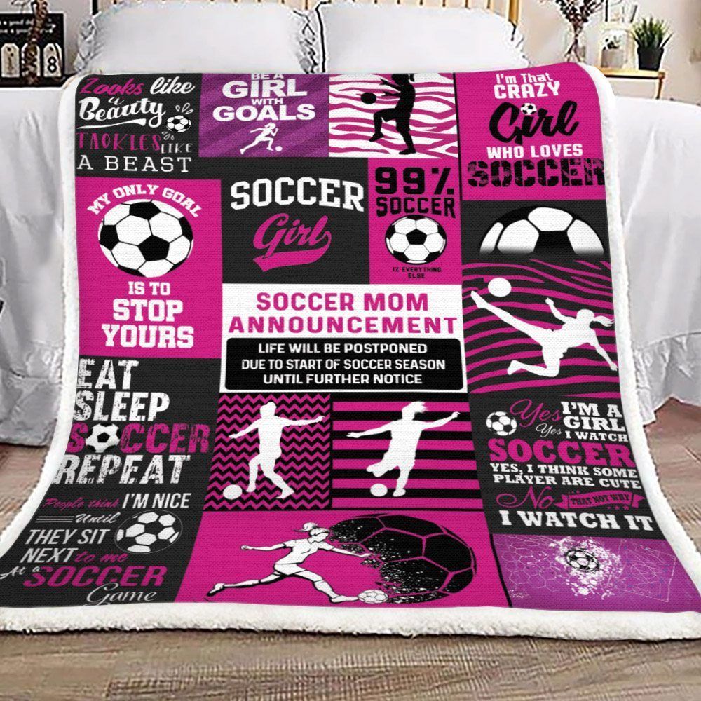 Soccer Girls Sherpa Fleece Blanket