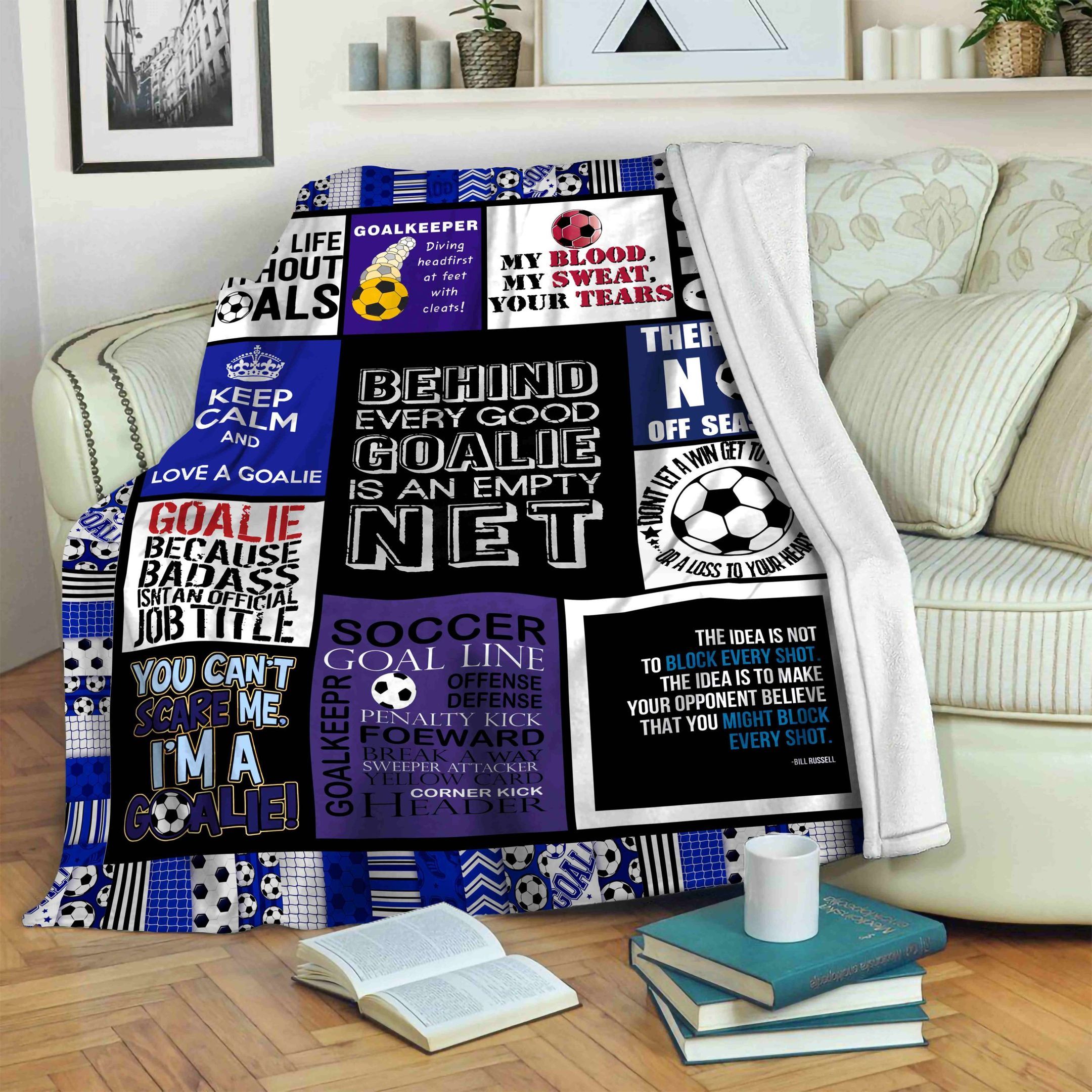 Soccer Goalie Because Badass Sherpa Fleece Blanket