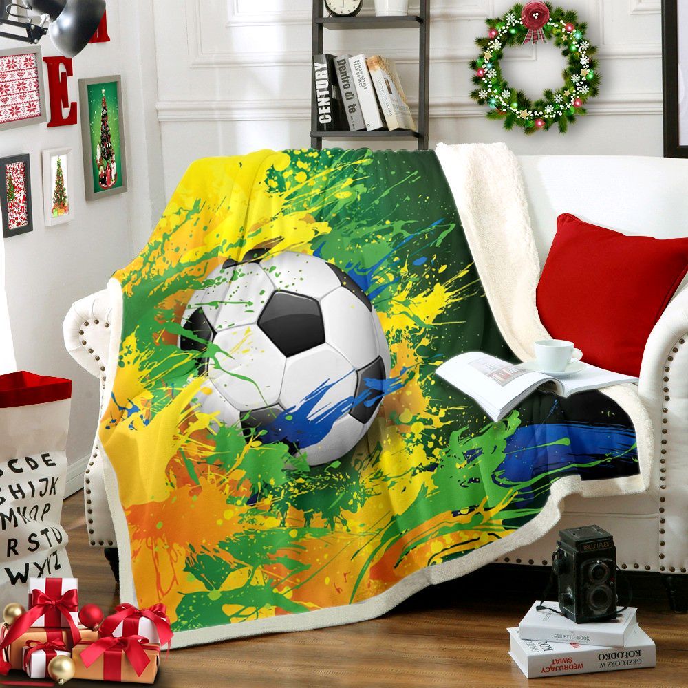 Soccer Sherpa Fleece Blanket