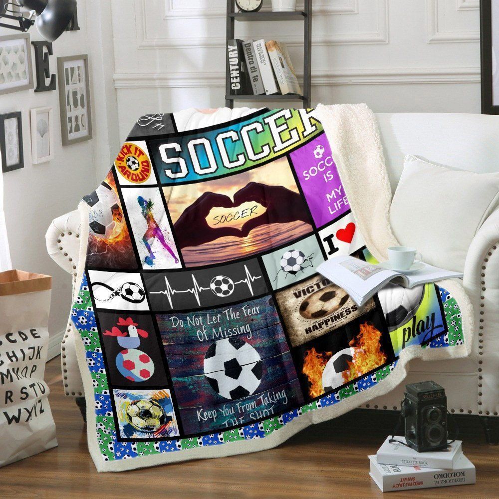 Soccer In My Heart Sherpa Fleece Blanket