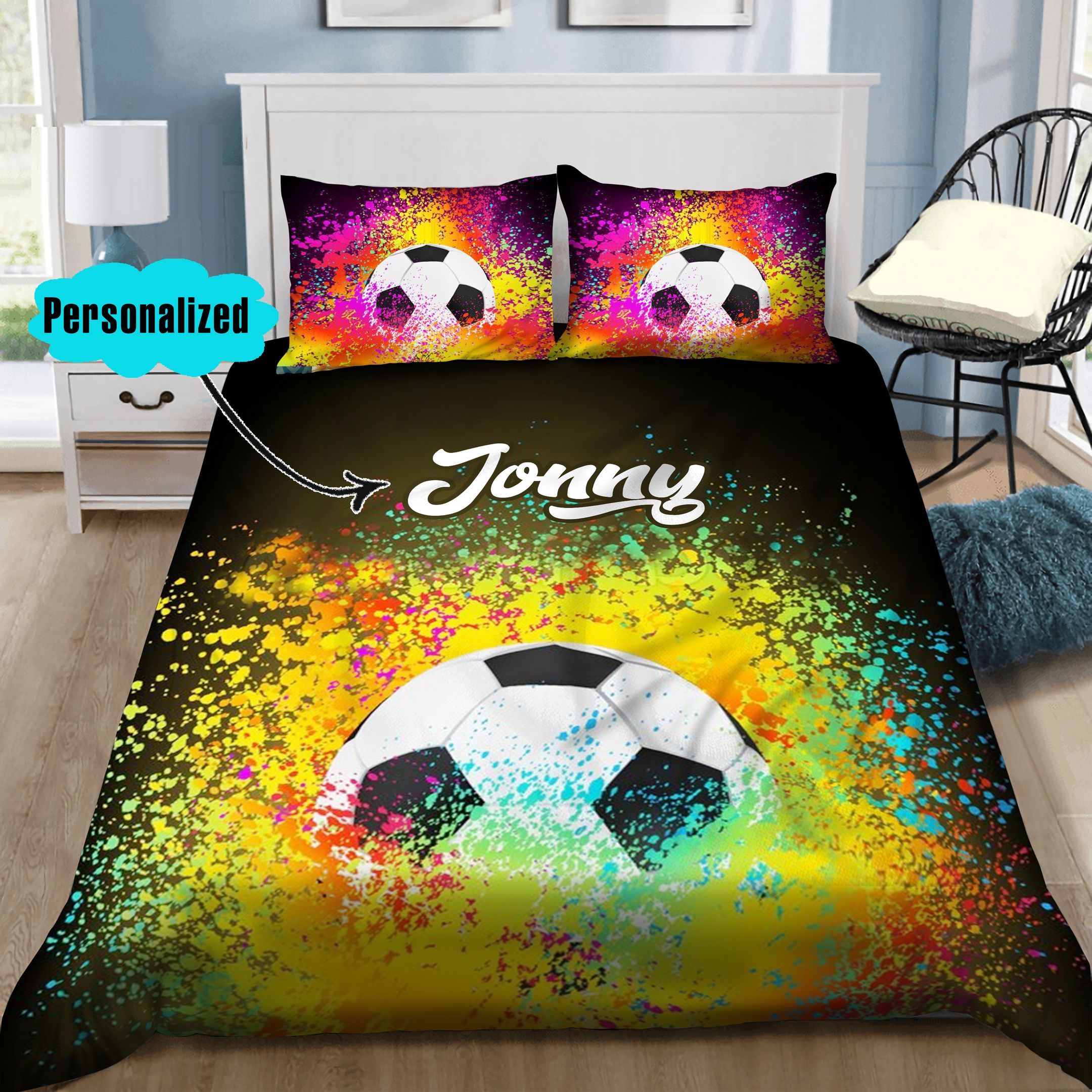 Soccer Personalized Bedding Set