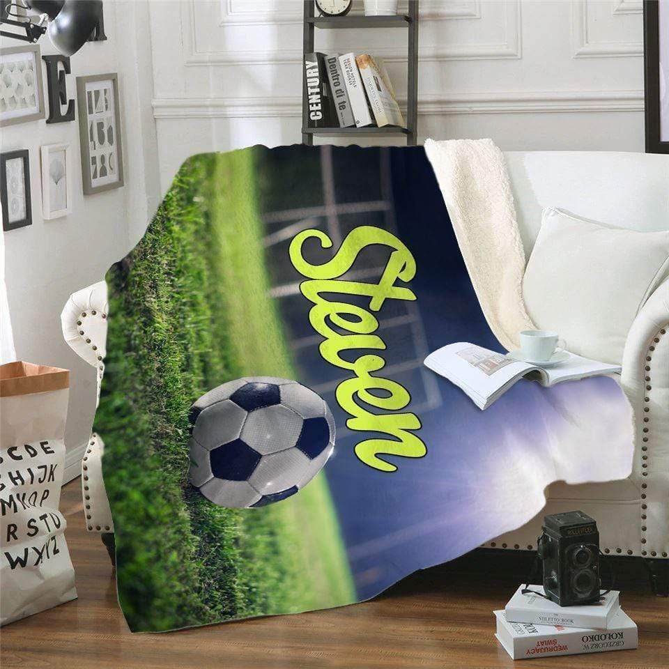 Soccer Personalized Fleece Blanket