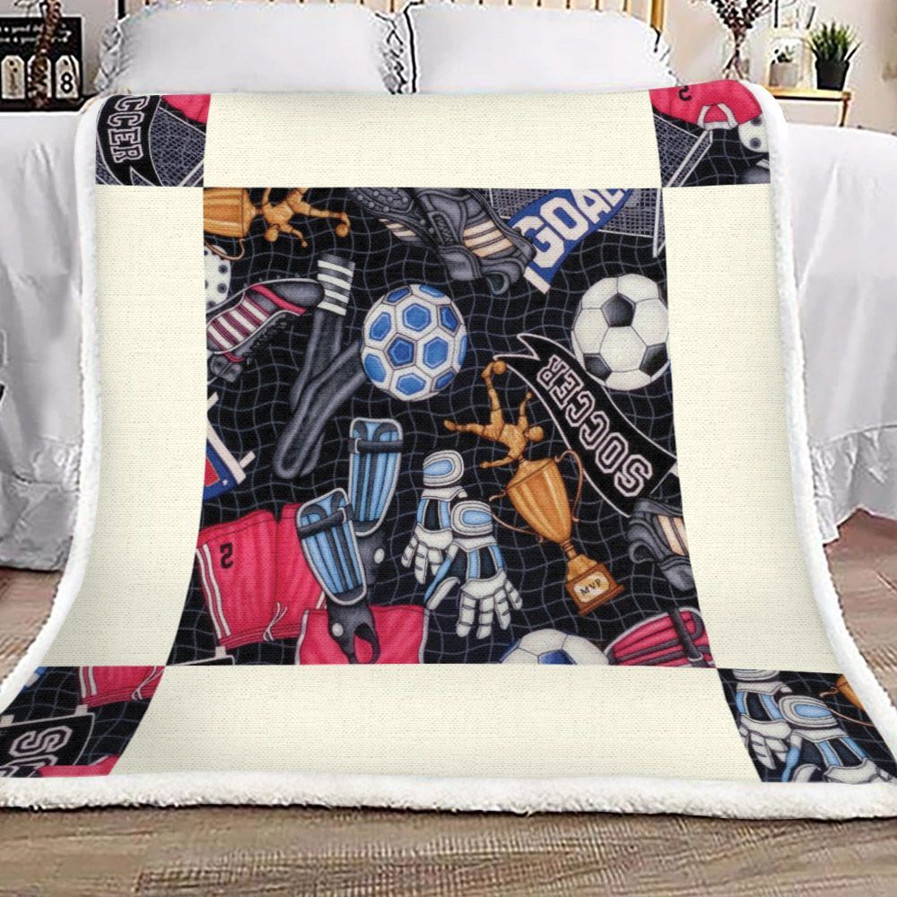 Soccer Time Sherpa Fleece Blanket
