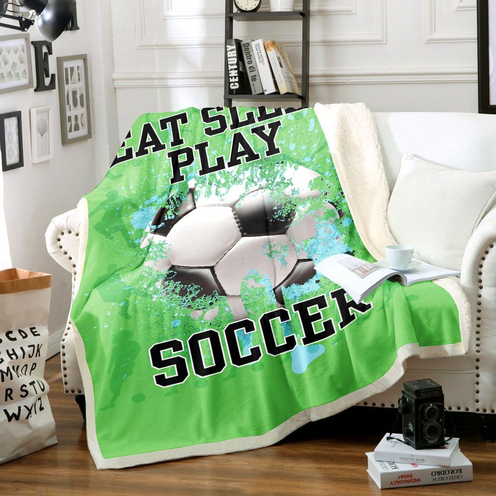 Soccer Sherpa Fleece Blanket
