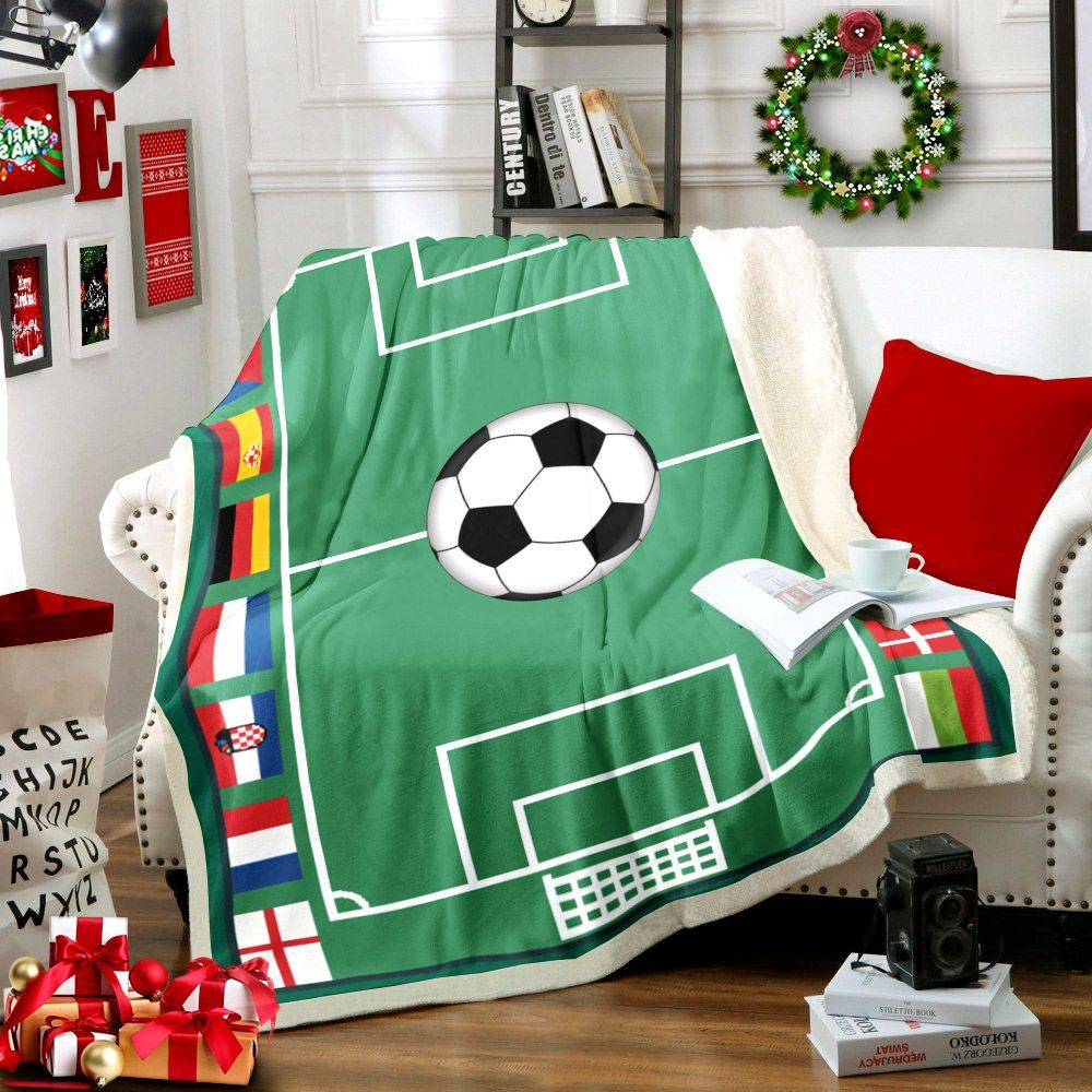 Soccer Sherpa Fleece Blanket