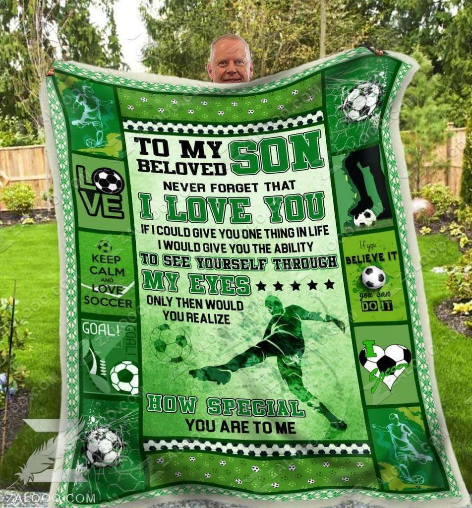 Soccer – To My Son Sherpa Fleece Blanket