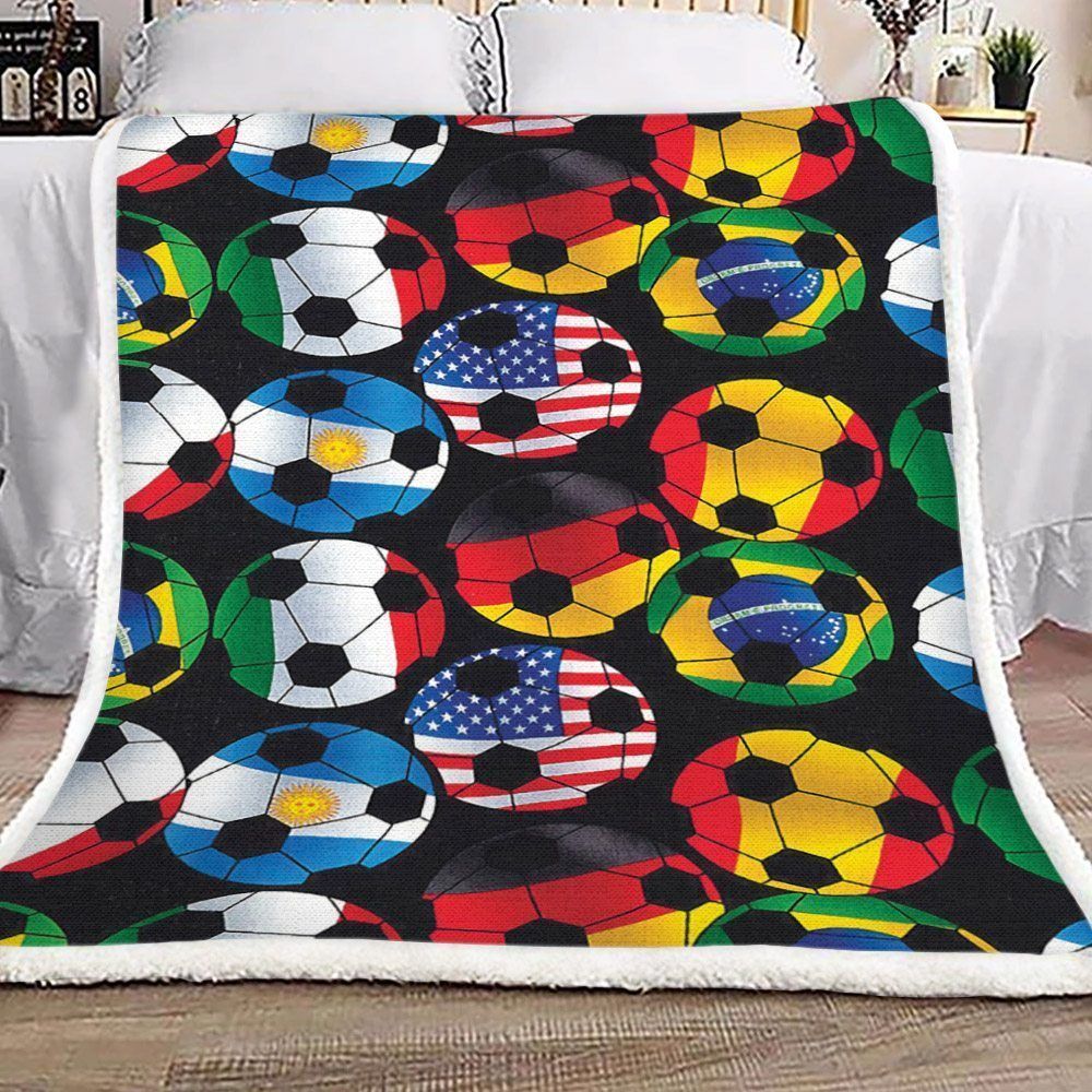 Soccer World Sherpa Fleece Blanket