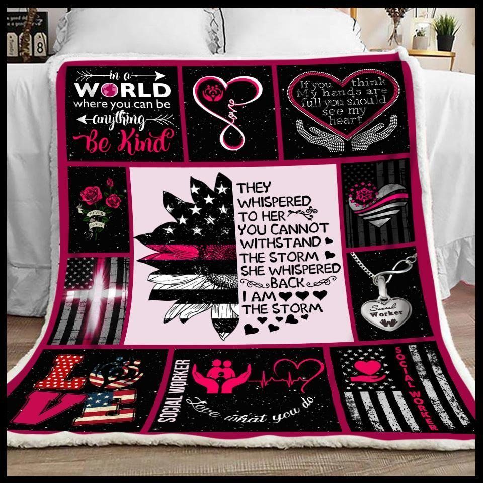 Social Worker Sherpa Fleece Blanket