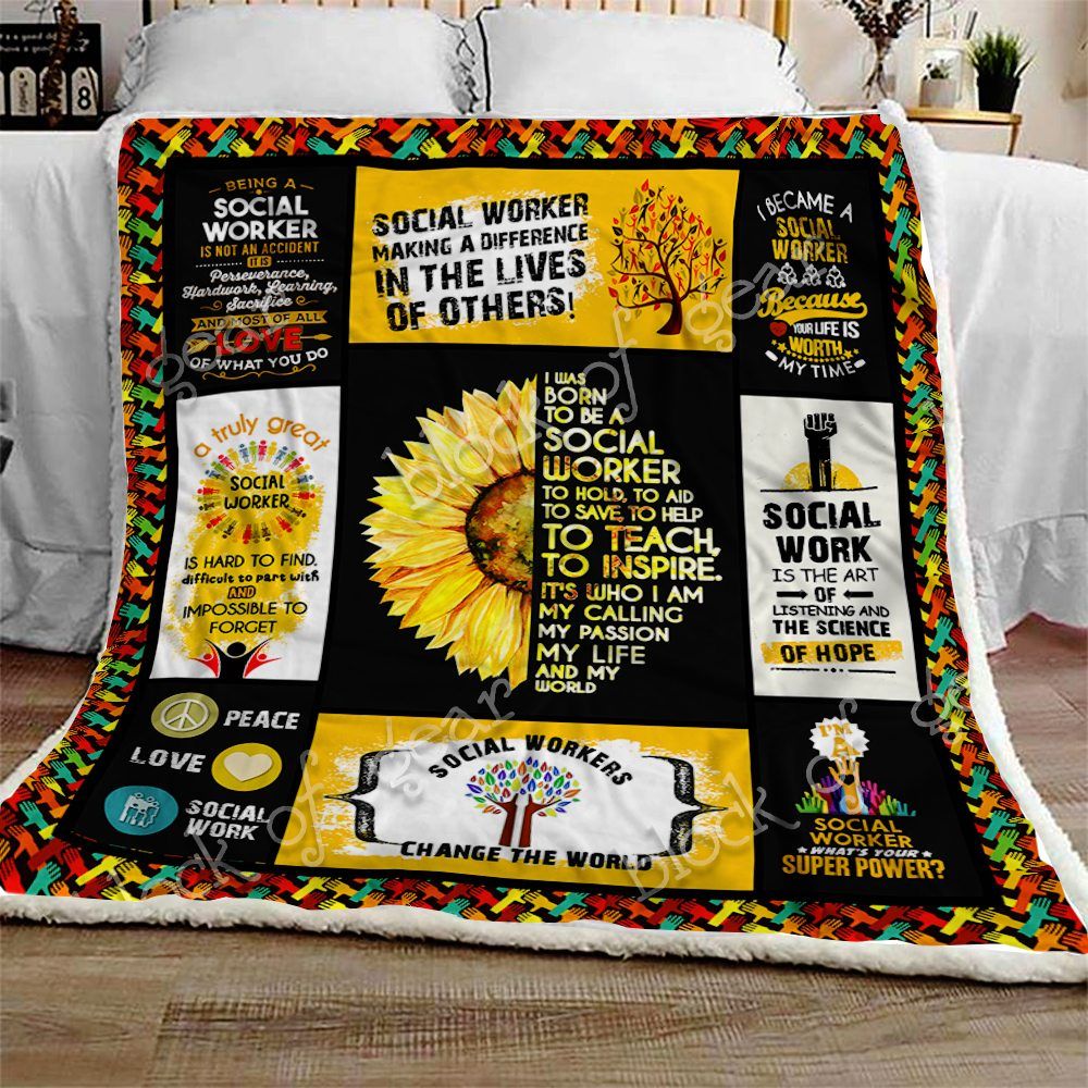 Social Worker Sherpa Fleece Blanket
