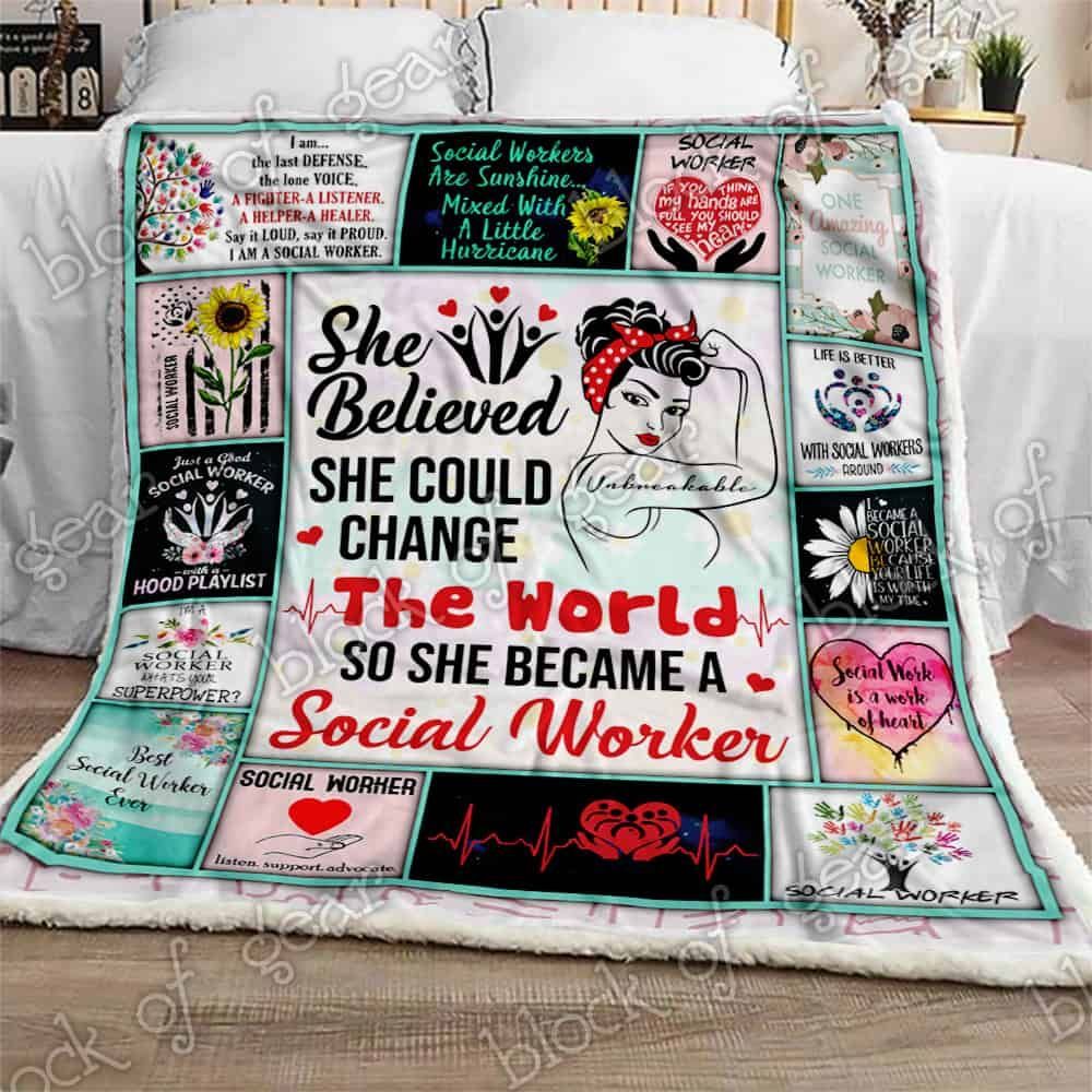 Social Worker Fleece Blanket