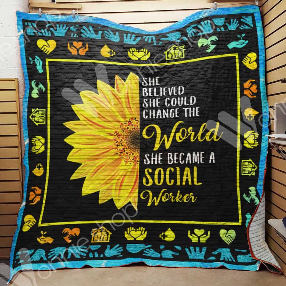 Social Worker Sunflower Quilt Blanket DHC06021374TD