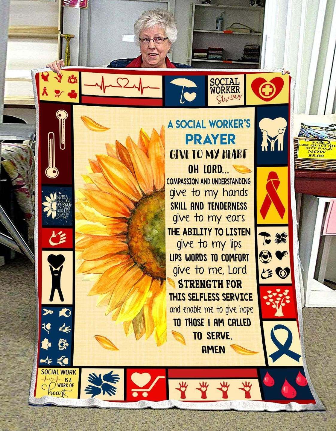 Social Workers Sherpa Fleece Blanket